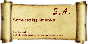Stranszky Aranka névjegykártya